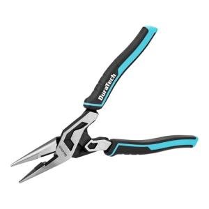 DURATECH 8.5-Inch Needle Nose Pliers, Compound High-Leverage Long Nose Pliers with Wire Cutter, CR-V Steel, Dual Pivot Design, Anti-Slip TPR Grip for Electrical, Repair, Wire Bending