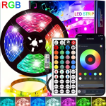 1-40M RGB LED Strip Lights USB 5V Music Sync APP & 44Key Remote Control Flexible LED Tape for Room TV Backlight Decoration