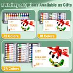 Acrylic Paint Set 12/18/24 Colors 5ml/0.17oz,Water-Proof Portable Art Rich Pigments for DlY Craft,Drawing,Painting,Canvas, Rock