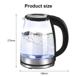 220V 1.8L Electric Kettle Glass Tea Kettle Water Boiler Home Kitchen water heater,Dry Boiling Protection