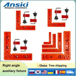 Right Angle Fixing Clip 90 Degree L-shaped with scale Auxiliary Fixture Positioning Panel Fixing Clip Woodworking Clamping Tool