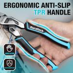 DURATECH 8.5-Inch Needle Nose Pliers, Compound High-Leverage Long Nose Pliers with Wire Cutter, CR-V Steel, Dual Pivot Design, Anti-Slip TPR Grip for Electrical, Repair, Wire Bending