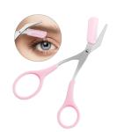 Eyebrow Razor Scissor  Stainless Steel Safe Anti-scratch Trimmer for Beginners Crescent Sharp Beauty Tool Multi-color