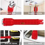 14 In 1 Sink Faucet Wrench Plumbing Repair Tool Anti-Slip Handle Double Head Wrench Bathroom Plumbing Water Heater Spanner Tool