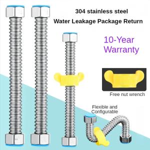 304 Stainless Steel Basin&Toilet Water Weaved 1/2"plumbing Hose,bathroom Heater Connect Corrugated Pipes with Wrench  Pipe