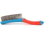 Wire Brush Duty Stainless Bristles With Plastic Handle Grip For Rust, Wielding Slag, Dirt & Paint Scrubbing With Deep Cleaning