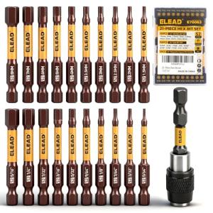 21-Piece 2.5" Allen-Wrench Hex Drill Bit Set, Durable Impact Allen Key Set, Long-Lasting Strong Magnetic Hex Screwdriver Bit Set, SAE & Metric Size, Mechanic Automotive Furniture DIY Home Repairs