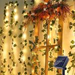 Flower Green Leaf String Lights Artificial Vine Fairy Lights Battery Powered Christmas Tree Garland Light for Weeding Home Decor