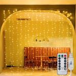 LED Curtain Lights USB Powered with Remote Control Holiday Christmas Decorations for Home Wedding Birthday Bedroom Party Lights