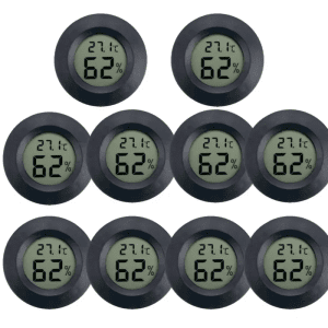 4 Pcs Mini Hygrometer Thermometer Fahrenheit or Celsius Meter Digital LCD Monitor Indoor Room Round Humidity Temperature Gauge