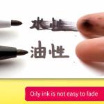 10Pcs/set Double Tip Art Black Blue ink Permanent Paint Marker Pen for Plastic Wood Stone Metal Glass Doodling Marking Graffiti