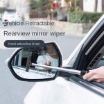Car Rearview Mirror Wiper Cleaning Tool Auto Glass Mist Cleaner Scraper Car Accessories Handle Telescopic Window Cleaning Brush