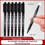 10Pcs/set Double Tip Art Black Blue ink Permanent Paint Marker Pen for Plastic Wood Stone Metal Glass Doodling Marking Graffiti