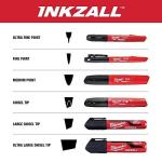 Milwaukee 48-22-3104 Inkzall Point Marker, Fine, Black, 4-Pack