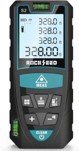 Laser Measure,RockSeed Digital Laser Distance Meter with 2 Bubble Levels,Portable M/in/Ft Unit Switching Backlit LCD and Measuring Distance/Area/Volume/Pythagorean