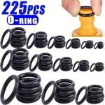 225pcs O-Ring Kit: Durable Rubber Seals for Automotive & Machinery, Ideal for Plumbing - Oil & Water Resistant, Assorted Sizes