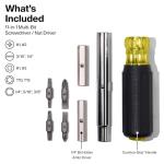 Klein Tools 32500 11-in-1 Screwdriver/Nut Driver Set, 8 Bits (Phillips, Slotted, Torx, Square), 3 Nut Driver Sizes, Cushion Grip Handle