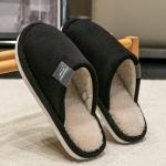 Household Indoor Men's Slippers Autumn and Winter Home Floor for Guests Lightweight Quiet Non-slip Suede Fabric Couple's Shoes
