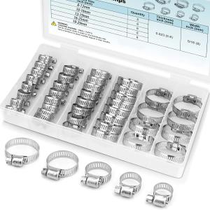 40pcs box-packed 8-29mm stainless steel American style throat clamp box clamp combination clamp ring clamp ring joint