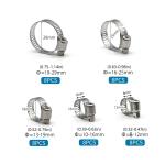 40pcs box-packed 8-29mm stainless steel American style throat clamp box clamp combination clamp ring clamp ring joint