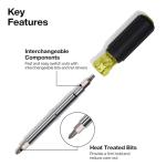 Klein Tools 32500 11-in-1 Screwdriver/Nut Driver Set, 8 Bits (Phillips, Slotted, Torx, Square), 3 Nut Driver Sizes, Cushion Grip Handle