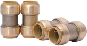 SharkBite Straight Coupling Plumbing Fitting - Push-to-Connect, 3/4 In. - 4 Count