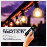 Newhouse Lighting LED G40 String Lights with Weatherproof Technology, 100W Dimmer with Wireless Remote Control, 50ft and 52 (50+2 free) LED Light Bulbs Included