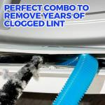 Holikme 2 Pieces Dryer Vent Cleaner Kit, Dryer Lint Vacuum Attachment and Flexible Dryer Lint Brush, Dryer Vent Vacuum Hose Attachment,Blue