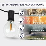 Newhouse Lighting LED G40 String Lights with Weatherproof Technology, 100W Dimmer with Wireless Remote Control, 50ft and 52 (50+2 free) LED Light Bulbs Included