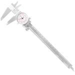 PECtools 8 Inch Dial Caliper, DIN 862 Inch/Metric Double Dial Caliper, 0-200mm, 0.001"/0.02mm Resolution, Stainless Steel, Shock Resistant, with Case