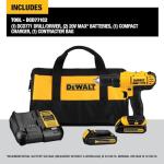 DEWALT 20V Max Cordless Drill Driver Set, 2 Speed, High Performance Motor, Includes 2 XR 1.3Ah Li-Ion Batteries, Charger and Contractor Bag (DCD771C2)