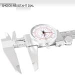 PECtools 8 Inch Dial Caliper, DIN 862 Inch/Metric Double Dial Caliper, 0-200mm, 0.001"/0.02mm Resolution, Stainless Steel, Shock Resistant, with Case