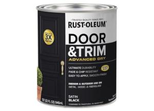 Rust-Oleum 369383 Advanced Dry Door & Trim Paint, Quart, Satin Black