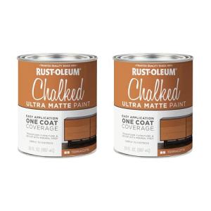 Rust-Oleum Terracotta Chalked All-in-One Ultra Matte Paint | One Coat Coverage | No Primer, Sanding, Or Topcoat Needed | Easy Clean Up | Made in USA | 30 OZ | 2 Pack