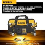 DEWALT 20V MAX XR Impact Driver and Hammer Drill Cordless Power Tool Combo Kit, Includes 2x 4ah POWERPACK Batteries and a Charger (DCK250QQ2)