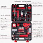 Tool Set - 8V Cordless Drill Set, 132 Piece Home Tool Set With Hand Drill, Tool Kit for Women & Men, Perfect for Homeowner, Diyer, Handyman