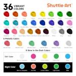 Shuttle Art Outdoor Acrylic Paint Set, 36 Colors 2oz/60ml Waterproof Acrylic Paint with 10 Brushes 1 Palette, Rich Pigmented Paints for Artists, Beginners on Rocks, Wood Crafts, Garden Statues