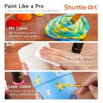 Shuttle Art Outdoor Acrylic Paint Set, 36 Colors 2oz/60ml Waterproof Acrylic Paint with 10 Brushes 1 Palette, Rich Pigmented Paints for Artists, Beginners on Rocks, Wood Crafts, Garden Statues