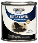 Rust-Oleum 267249 Painter's Touch Ultra Cover Premium Latex Brush Paint, Half Pint, Satin Canyon Black