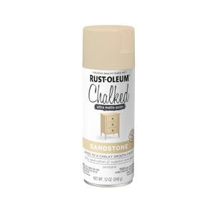 Rust-Oleum Sandstone Chalked All-in-One Ultra Matte Spray Paint | One Coat Coverage | No Primer, Sanding, Or Topcoat Needed | Easy Spray Application | Made in USA | 12 OZ