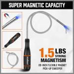 HORUSDY 4-Piece Telescoping Magnetic Pickup Tools Set - Extendable Magnetic Pick Up Tools，Flexible Bendable Spring Magnet Stick