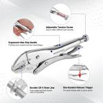 WORKPRO 5-Piece Locking Pliers Set, Pliers Tool Set, Vice Grips with Chrome-vanadium Steel, 5/7/10 inch Curved Jaw Pliers, 6.5/9 inch Long Nose Pliers