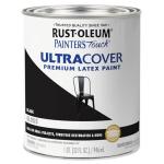 Rust-Oleum 1979502 Painter's Touch Latex Paint, Quart, Gloss Black, 1 Quart, (Pack of 1)