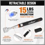 HORUSDY 4-Piece Telescoping Magnetic Pickup Tools Set - Extendable Magnetic Pick Up Tools，Flexible Bendable Spring Magnet Stick