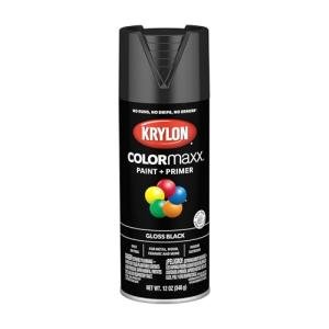 Krylon K05505007 COLORmaxx Spray Paint and Primer for Indoor/Outdoor Use, Gloss Black 12 Ounce (Pack of 1)