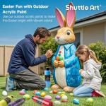 Shuttle Art Outdoor Acrylic Paint Set, 12 Colors Waterproof Paint, 8.45oz/250ml Large Bottles, Rich Pigmented Bulk Painting Supplies for Artists, Beginners on Rocks, Wood, Wall, Crafts, Garden Statues