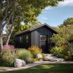 EVOLVE Barn & Fence Paint, Flat (Black), 1 Gallon – Durable Scratch-Resistant Wood Coating for Outbuildings & Fences, Fast-Dry Water-Based Formula