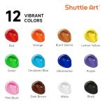 Shuttle Art Outdoor Acrylic Paint Set, 12 Colors Waterproof Paint, 8.45oz/250ml Large Bottles, Rich Pigmented Bulk Painting Supplies for Artists, Beginners on Rocks, Wood, Wall, Crafts, Garden Statues