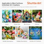 Shuttle Art Outdoor Acrylic Paint Set, 12 Colors Waterproof Paint, 8.45oz/250ml Large Bottles, Rich Pigmented Bulk Painting Supplies for Artists, Beginners on Rocks, Wood, Wall, Crafts, Garden Statues