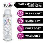 Tulip ColorShot Instant Fabric Spray Paint, Permanent Color Spray-On Fabric Paint, 3oz. White